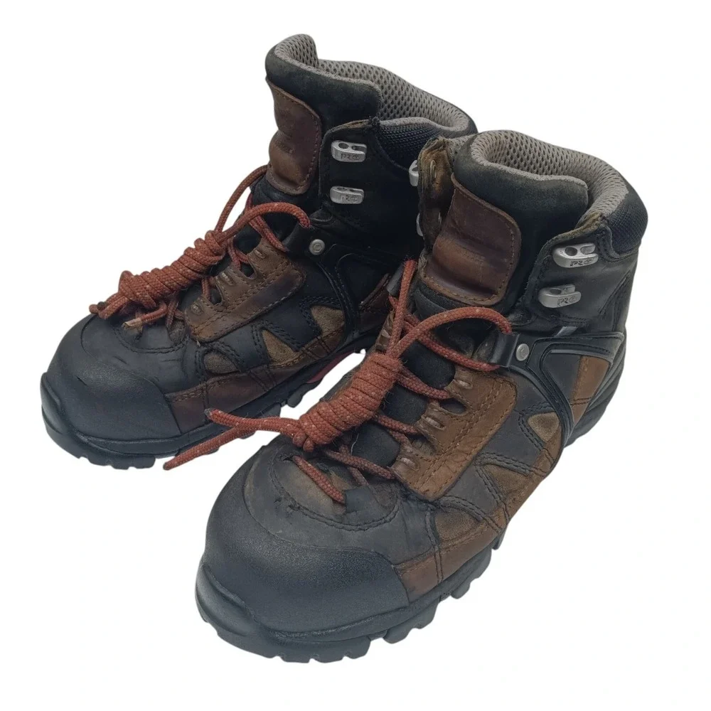 TIMBERLAND Hyperion #90646 Work‎ Boots 7W Alloy Toe Vibram Sole PRE-OWNED